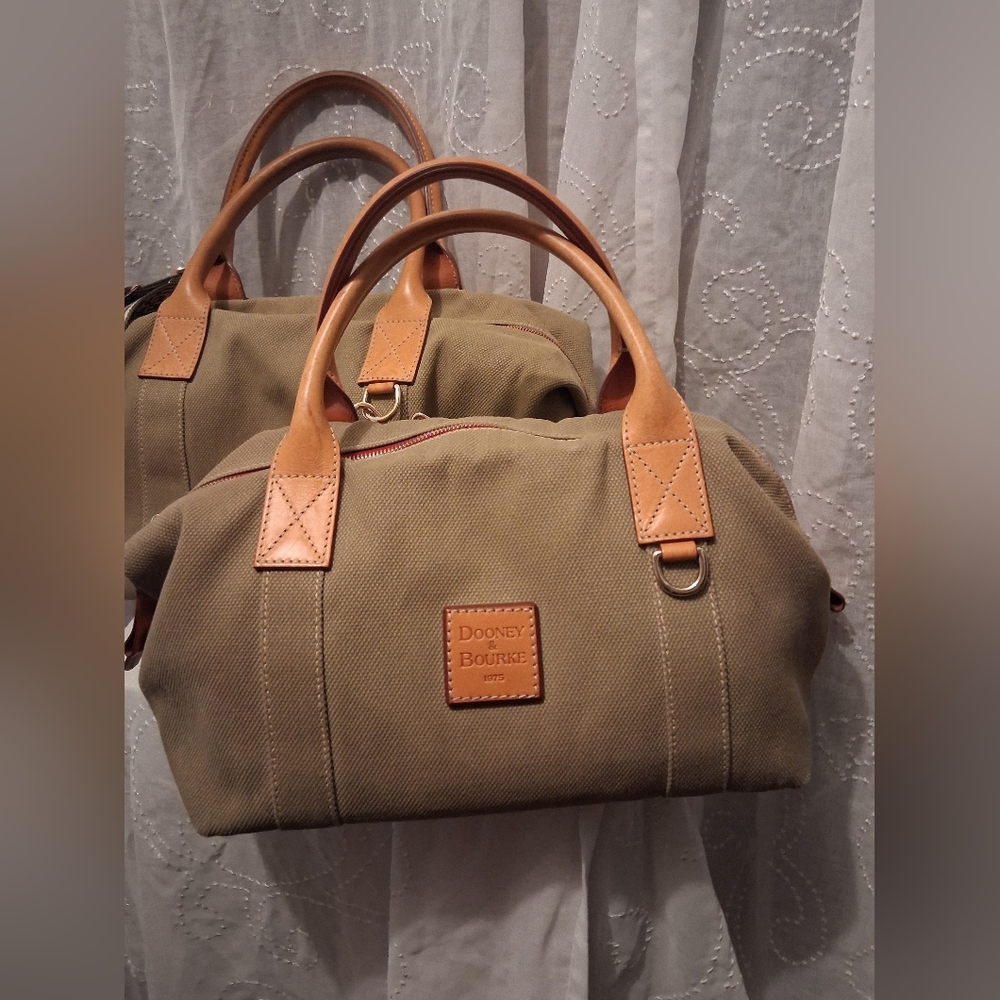 Dooney and Bourke Set Of 2 Green Travel Weekender Duffel Bags - Picture 2 of 9